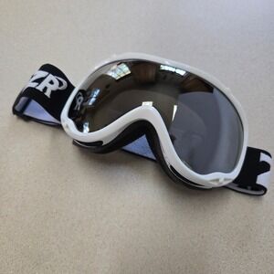 Zionor Ski Snowboard Goggles  Unisex White Mirrored Lens Adjustable Strap Gear